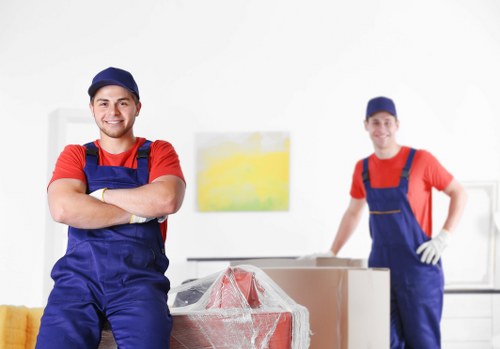 Removal van and moving boxes for a Hanwell home move