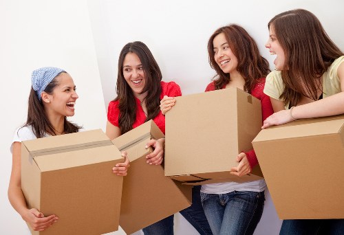Packed boxes and student belongings prepared for relocation