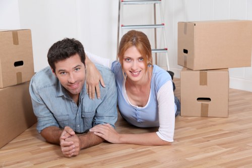 Boxes prepared for a home move in Hanwell