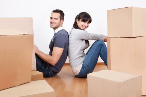 Final stage of a removals service with secured goods