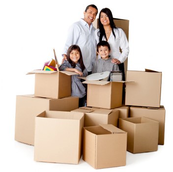 Apartment moving boxes and furniture in Hanwell